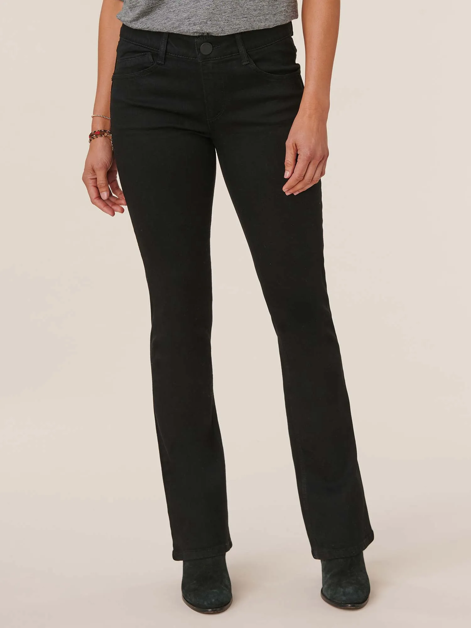 34" Inseam "Ab"solution® Itty Bitty Bootcut Black Denim Tall Jeans