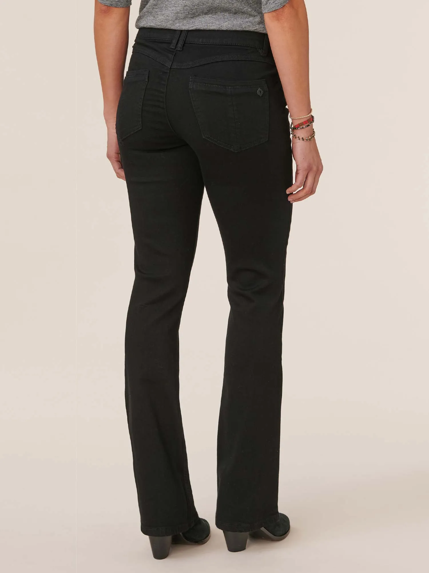 34" Inseam "Ab"solution® Itty Bitty Bootcut Black Denim Tall Jeans