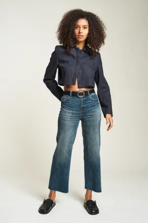 Aberdeen High Rise Wide Leg Crop Dark Aged Vintage