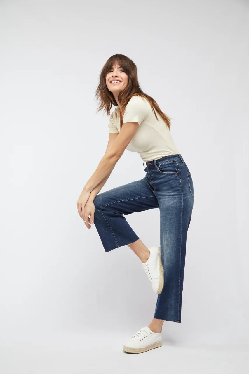 Aberdeen High Rise Wide Leg Crop Dark Aged Vintage