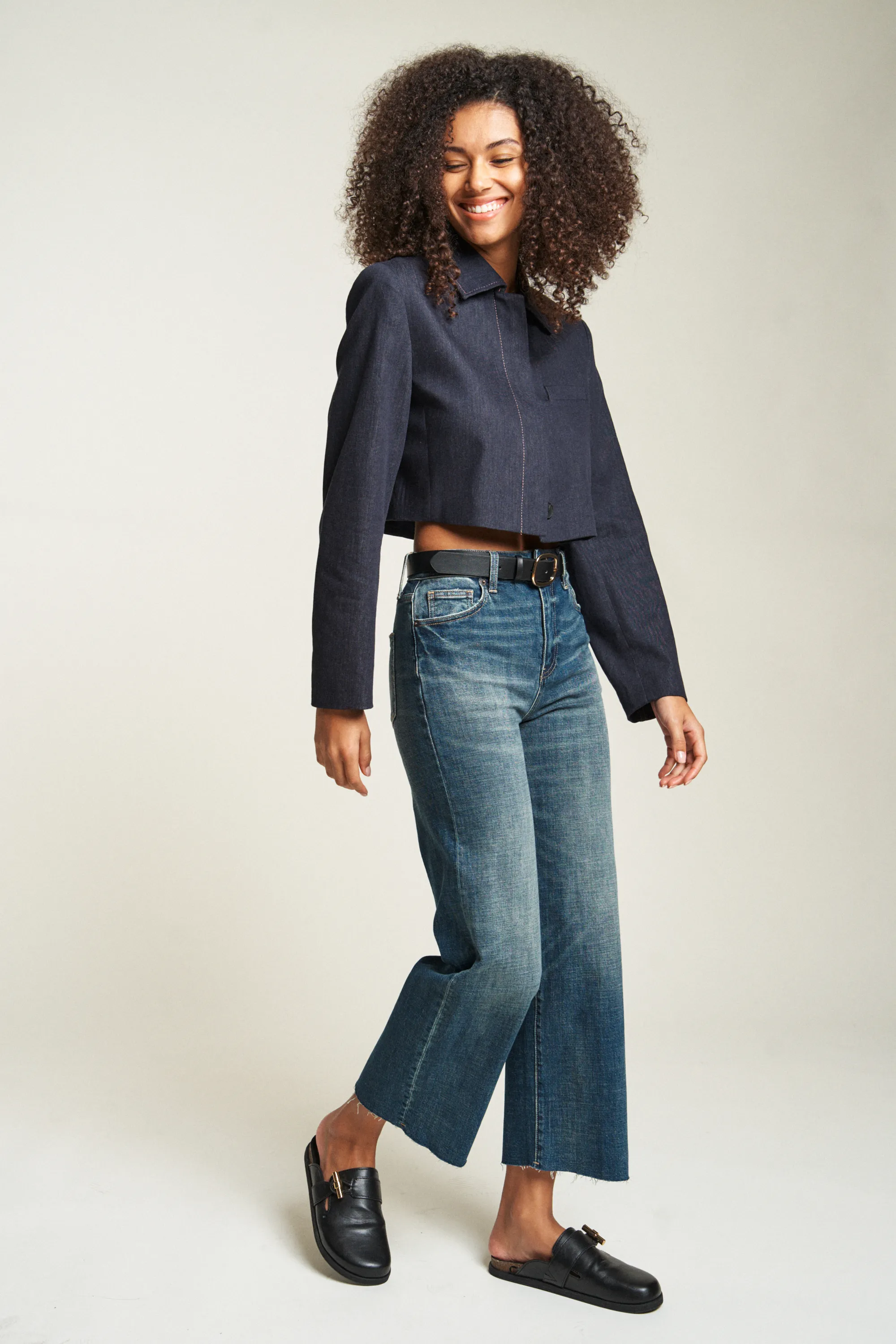 Aberdeen High Rise Wide Leg Crop Dark Aged Vintage