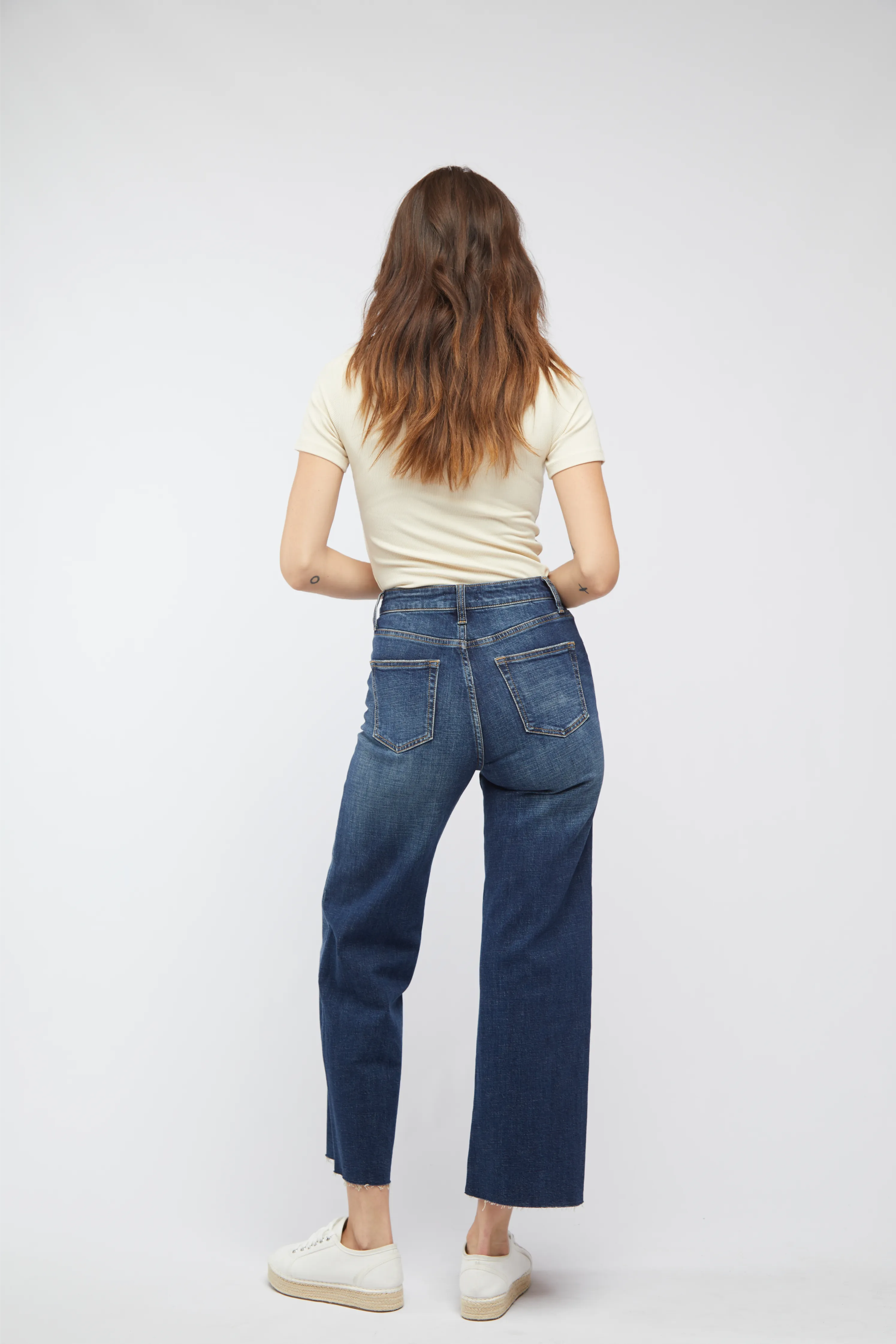 Aberdeen High Rise Wide Leg Crop Dark Aged Vintage