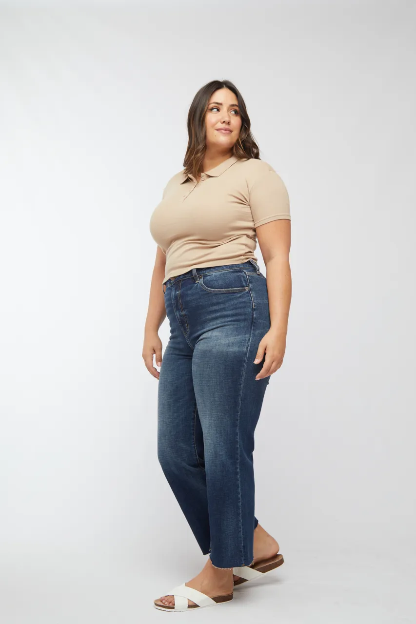 Aberdeen High Rise Wide Leg Crop Dark Aged Vintage