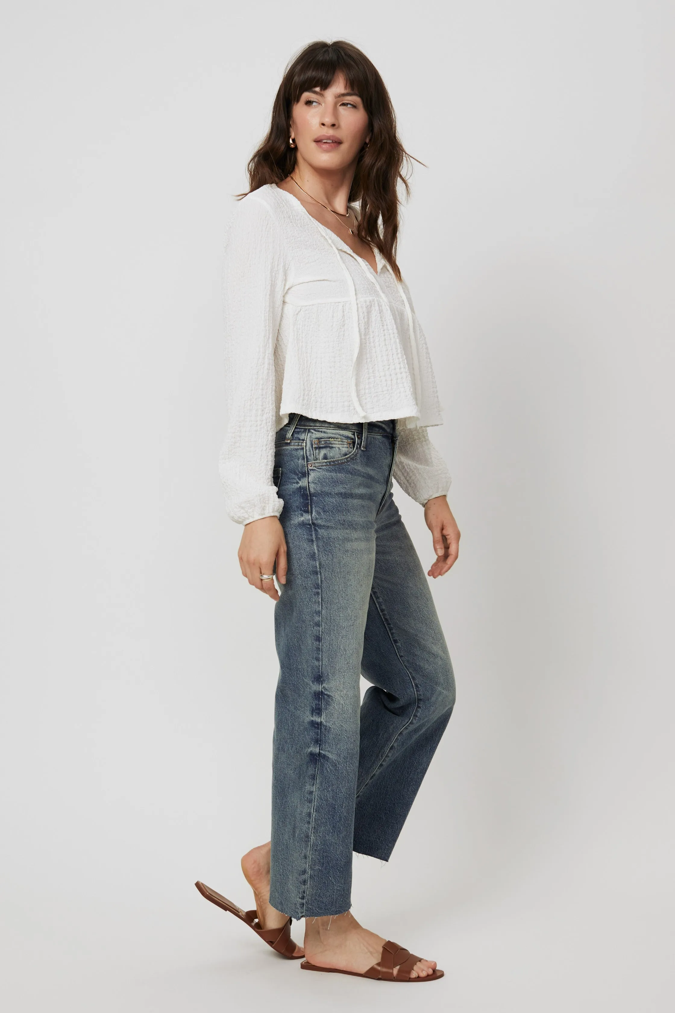 Aberdeen High Rise Wide Leg Crop Vintage Tint