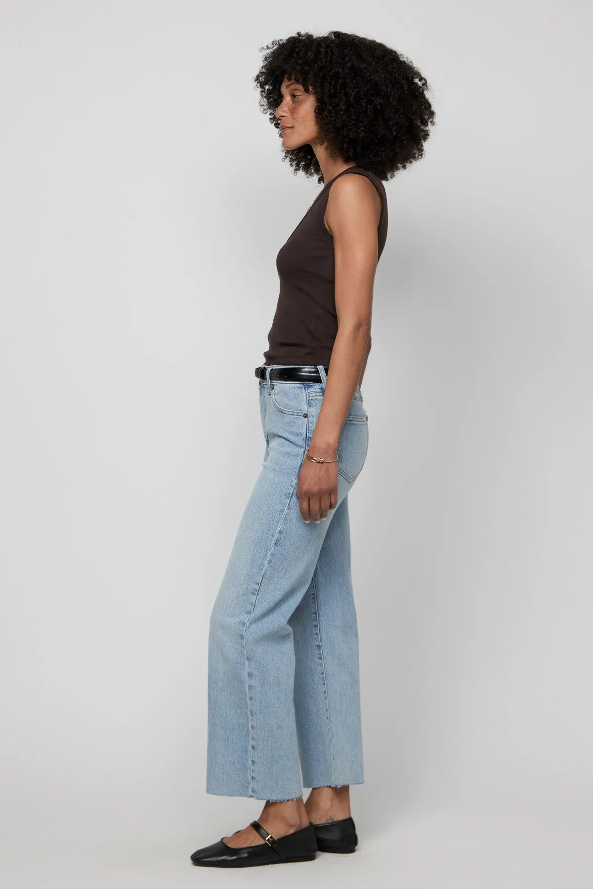 Aberdeen High Rise Wide Leg Light Indigo Worn