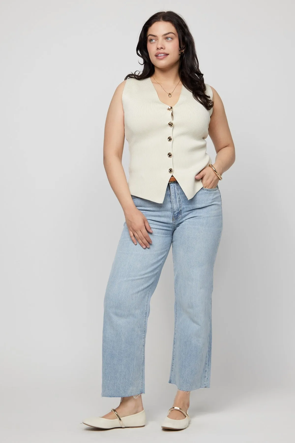 Aberdeen High Rise Wide Leg Light Indigo Worn