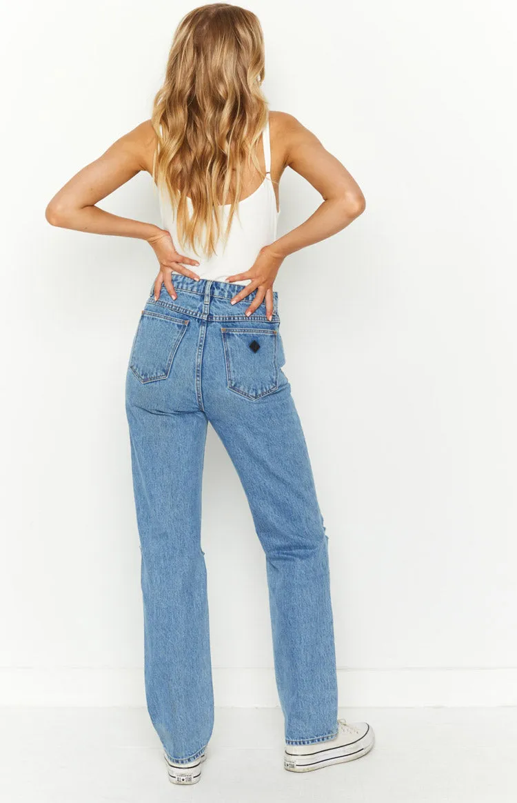 ABRAND A 94 High Straight Georgia Rip Blue Jeans