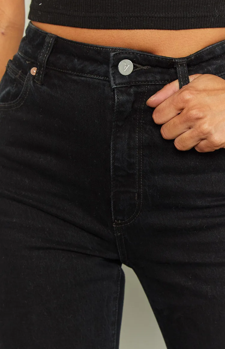 Abrand Chelsea High Straight Organic Black Jeans