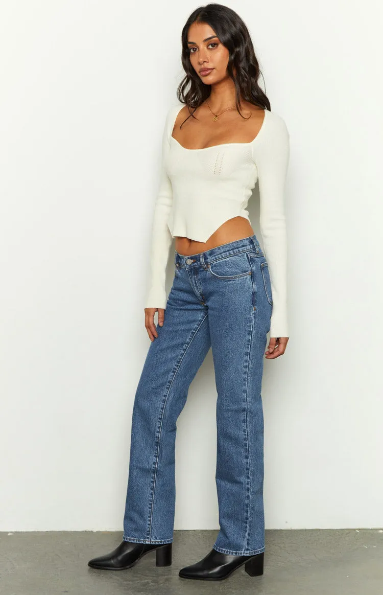 Abrand Olivia 99 Low Straight Organic Blue Denim Jeans