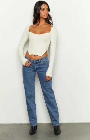 Abrand Olivia 99 Low Straight Organic Blue Denim Jeans
