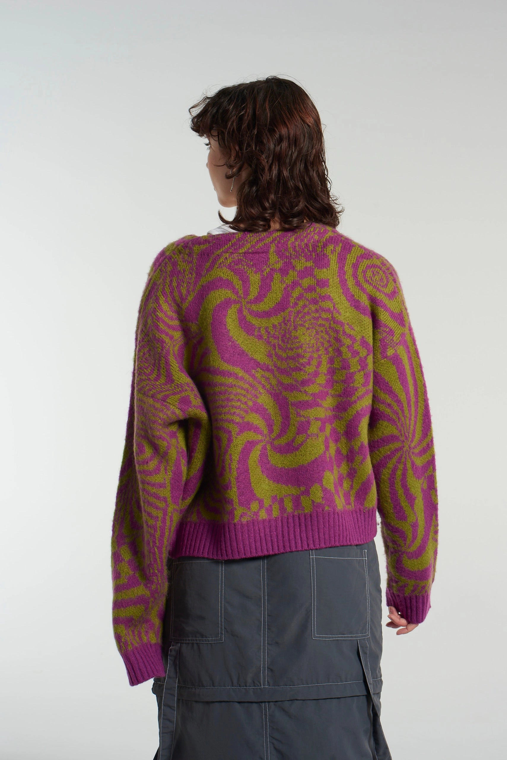 Abstract Trippy Print Cardigan