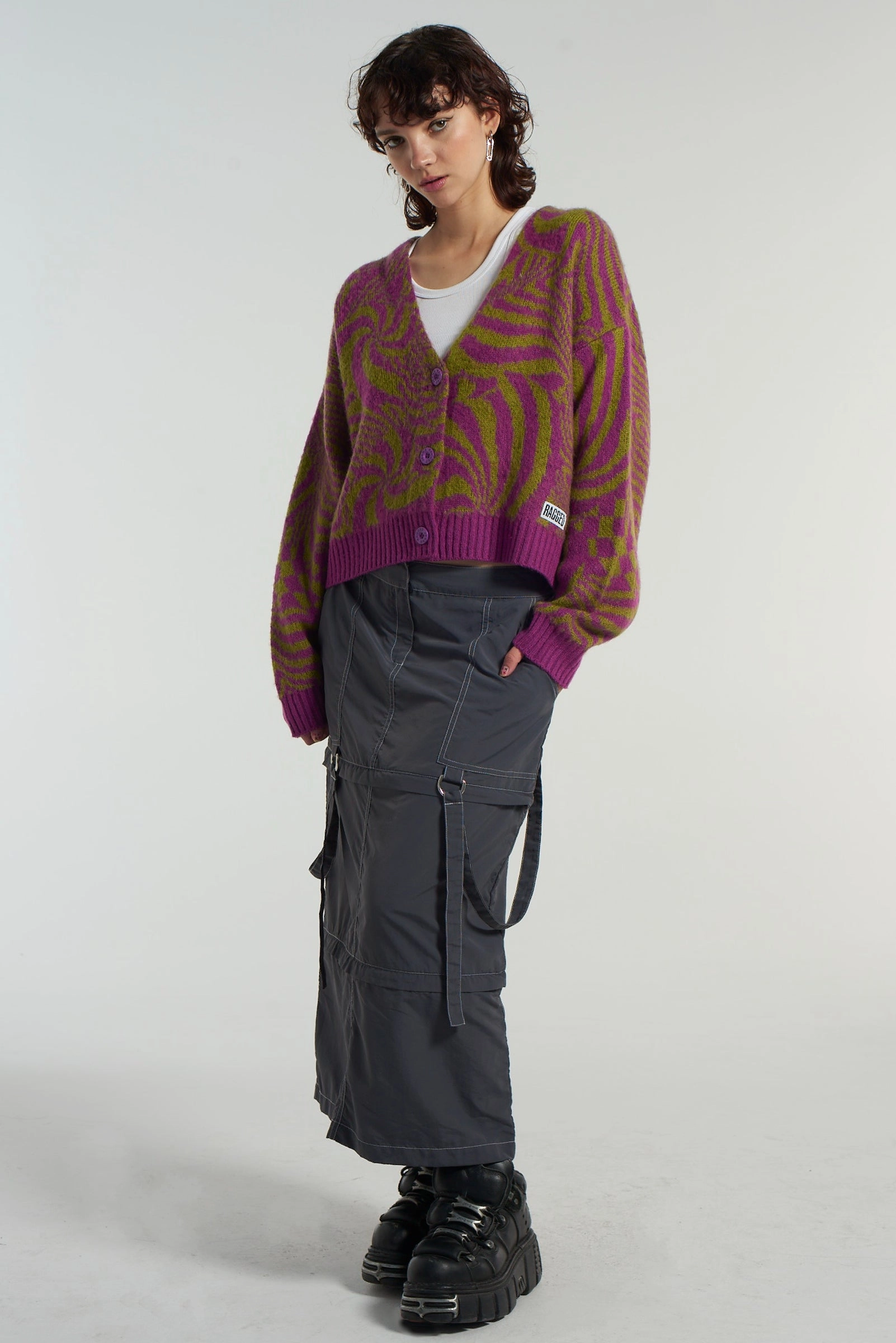 Abstract Trippy Print Cardigan