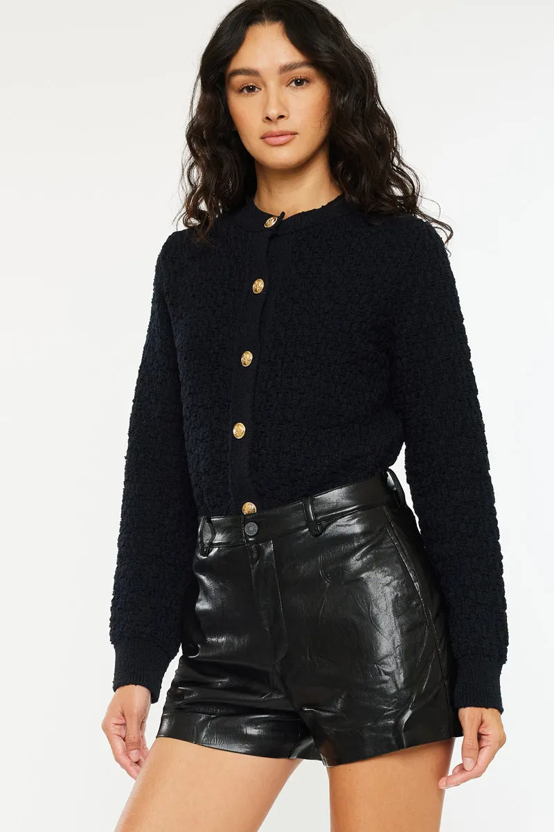 Asa High Rise Faux Leather Shorts