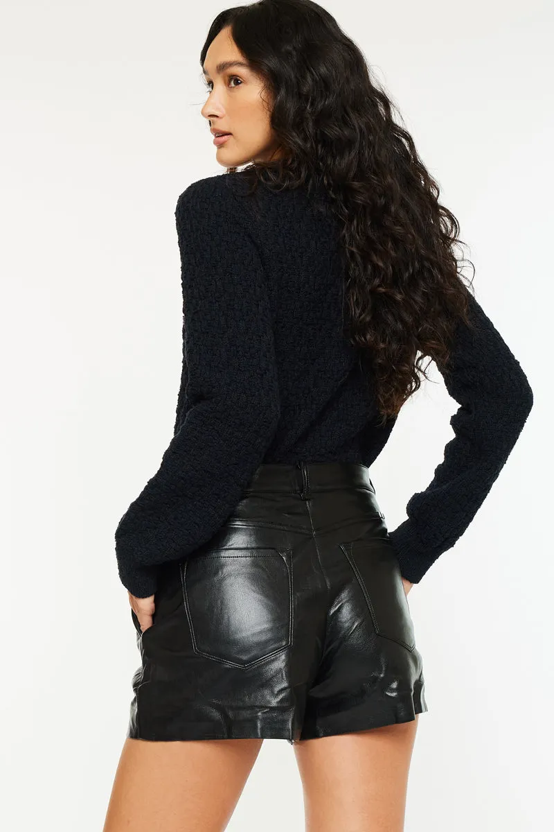 Asa High Rise Faux Leather Shorts