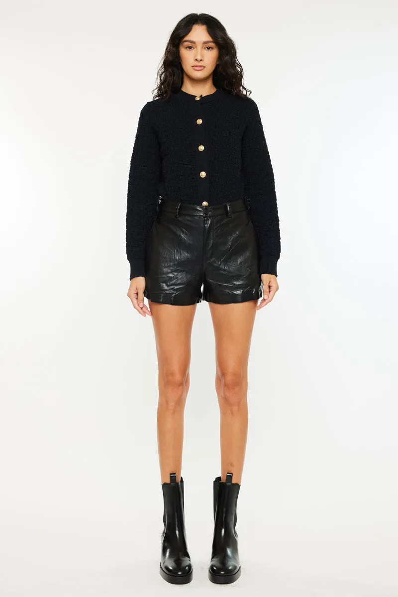 Asa High Rise Faux Leather Shorts