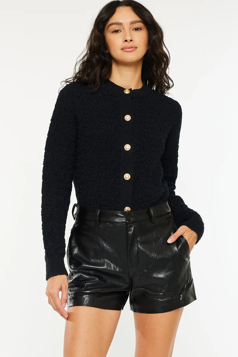 Asa High Rise Faux Leather Shorts