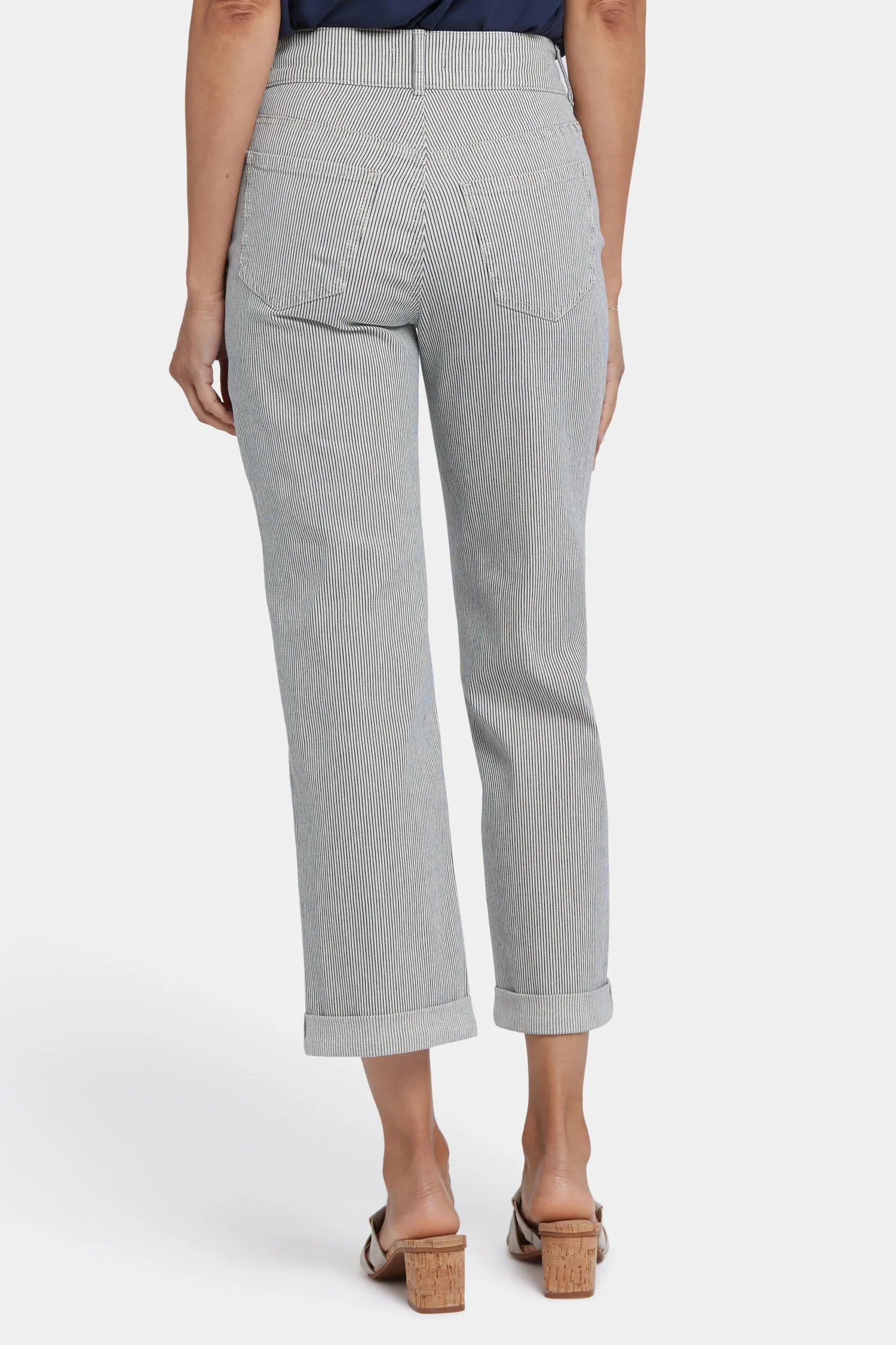 Bailey Relaxed Straight Crop Jeans - Luarca Stripe
