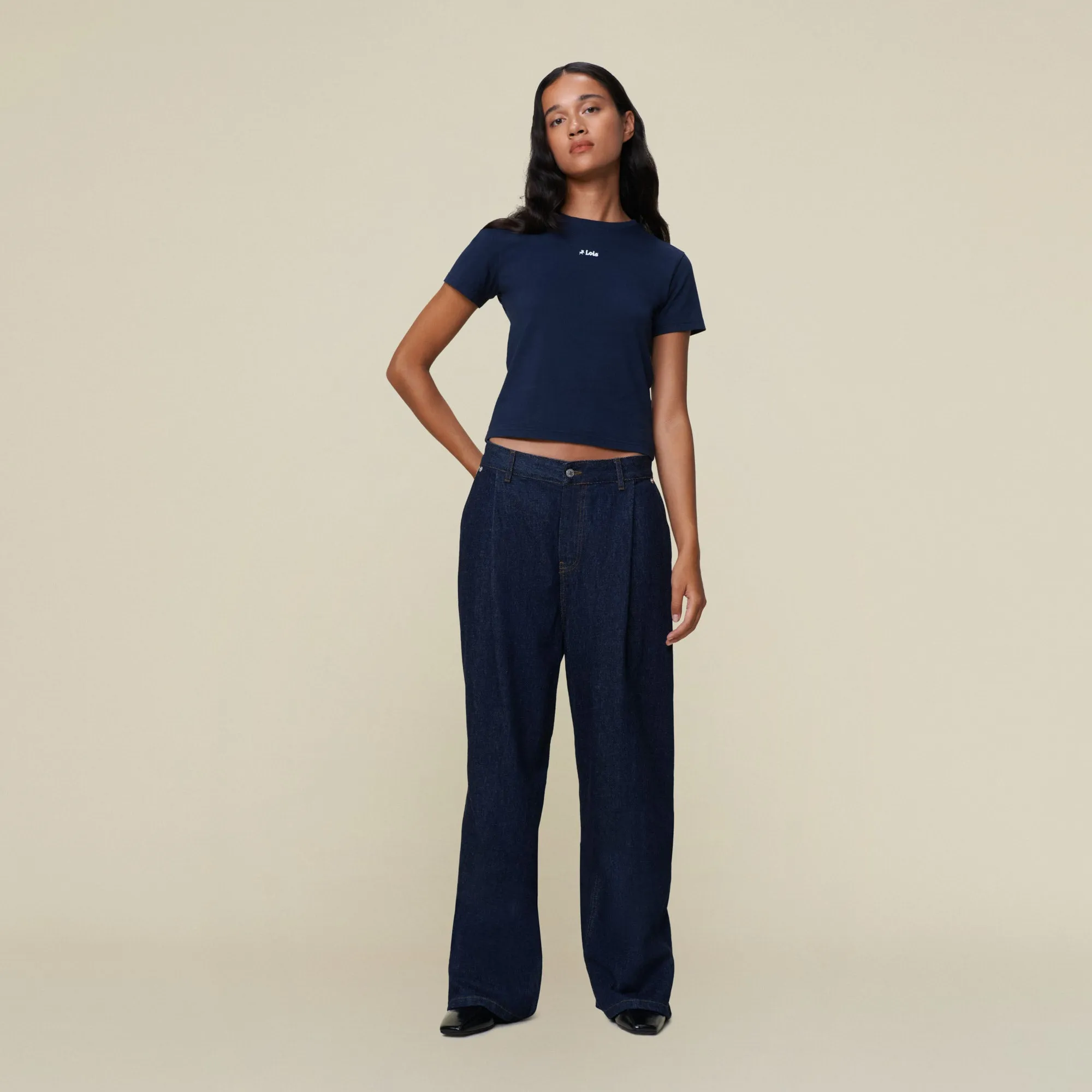 Beatrix Pleats-L Noad Rinse Goodstuff - Low Rise Wide Fit