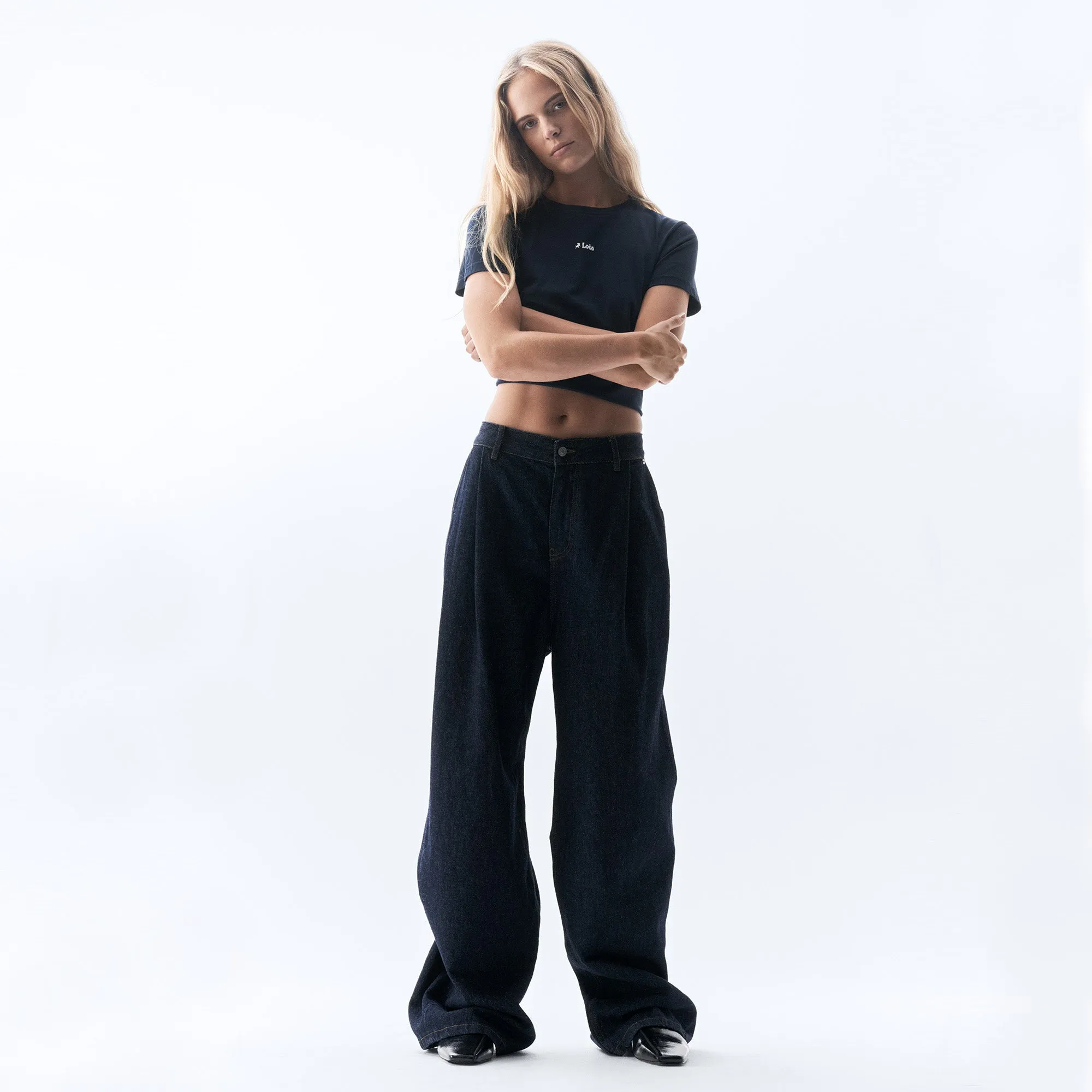 Beatrix Pleats-L Noad Rinse Goodstuff - Low Rise Wide Fit