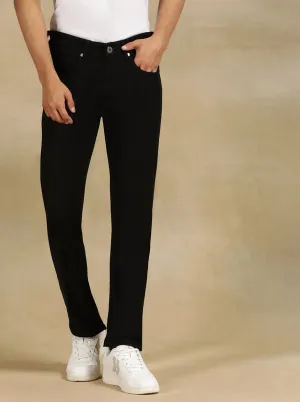 Black Dobby Slim Fit Jeans | JadeBlue