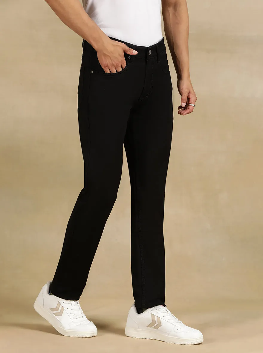 Black Dobby Slim Fit Jeans | JadeBlue