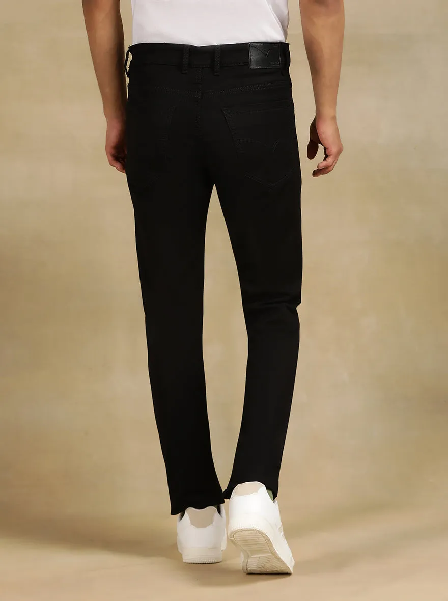 Black Dobby Slim Fit Jeans | JadeBlue