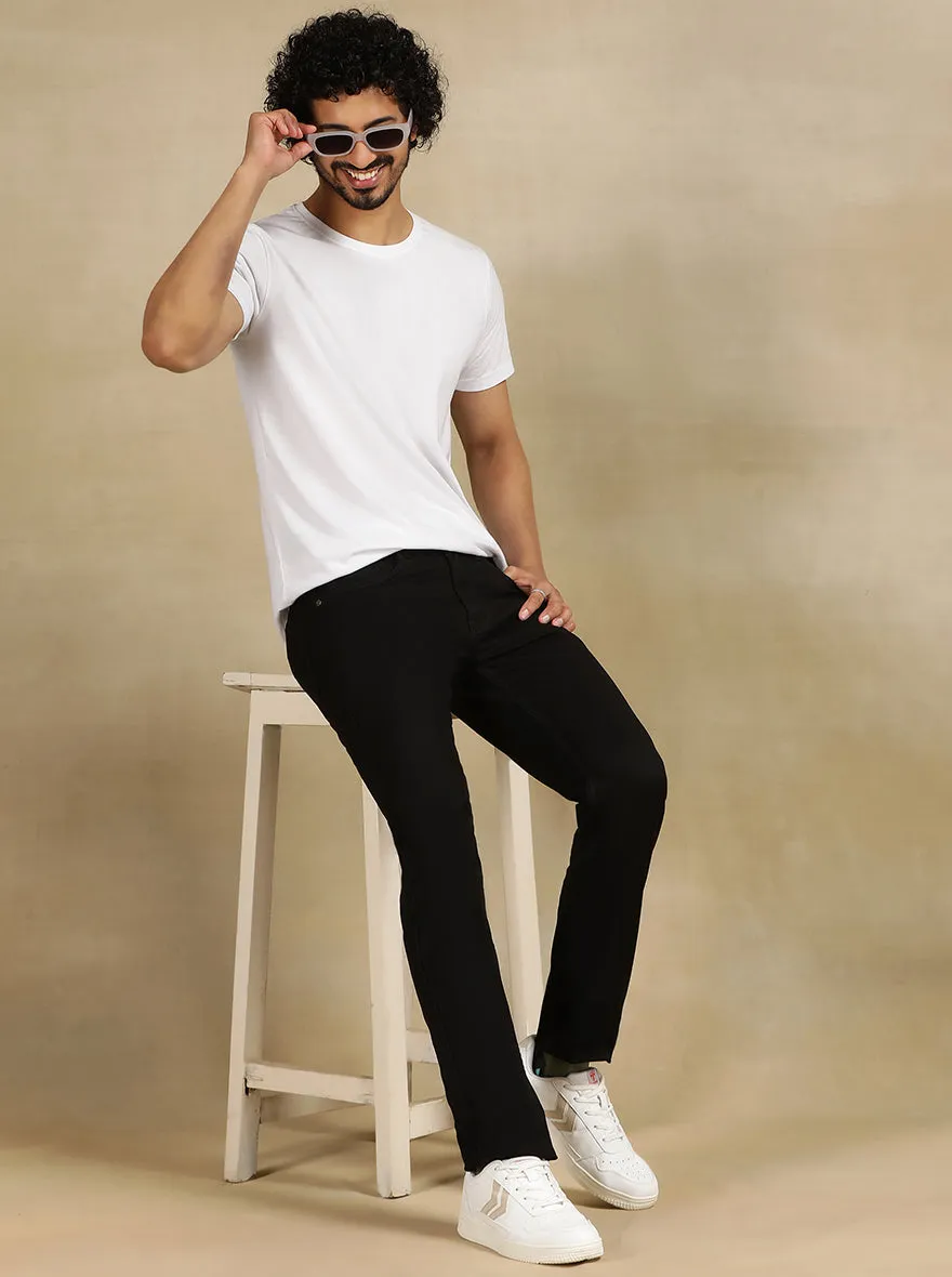 Black Dobby Slim Fit Jeans | JadeBlue