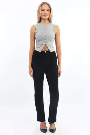 Black Straight Denim Jeans