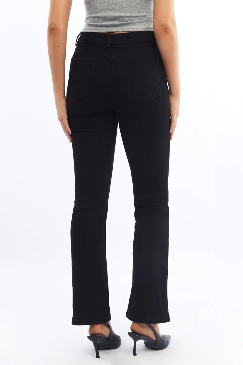 Black Straight Denim Jeans