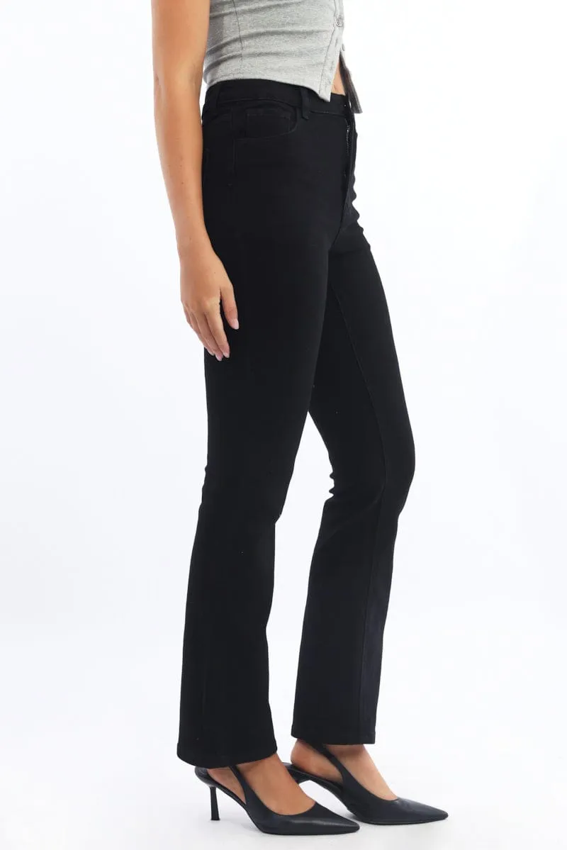 Black Straight Denim Jeans