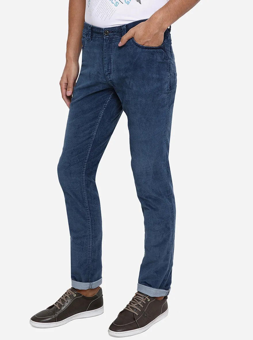 Blue Solid Slim Fit Jeans | JadeBlue