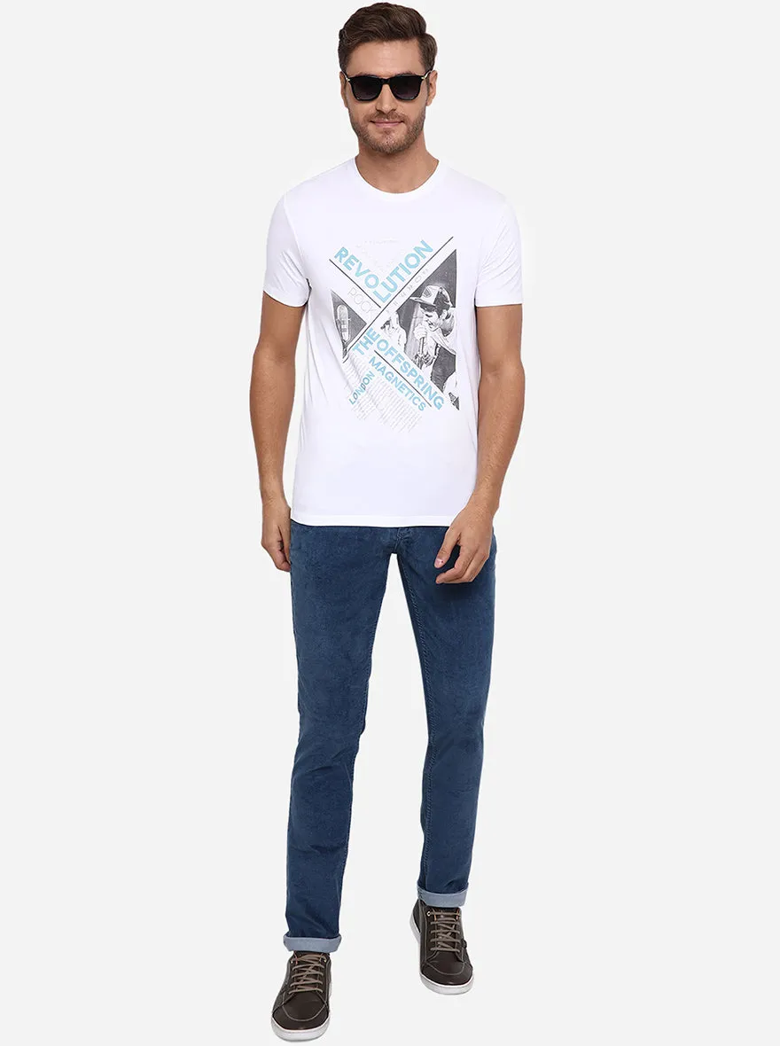 Blue Solid Slim Fit Jeans | JadeBlue