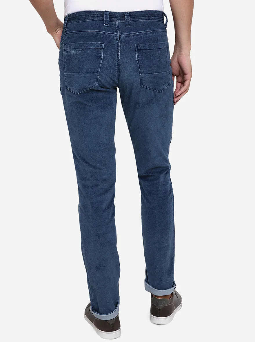 Blue Solid Slim Fit Jeans | JadeBlue