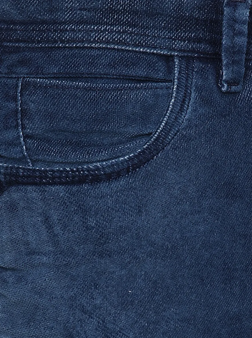 Blue Solid Slim Fit Jeans | JadeBlue
