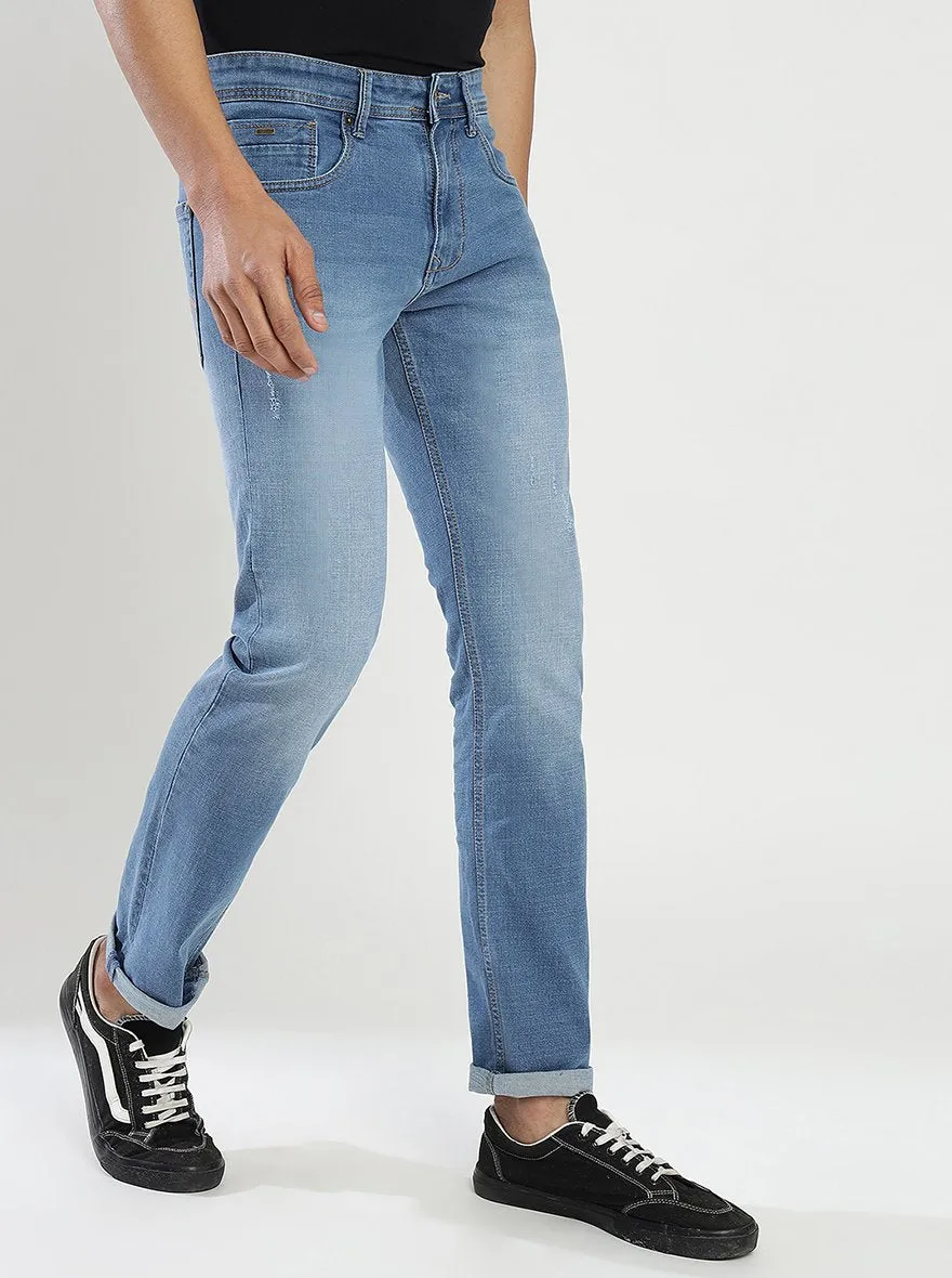 Blue Washed Narrow Fit Jeans | Greenfibre