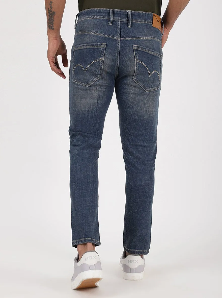 Blue Washed Rider Fit Jeans | JadeBlue