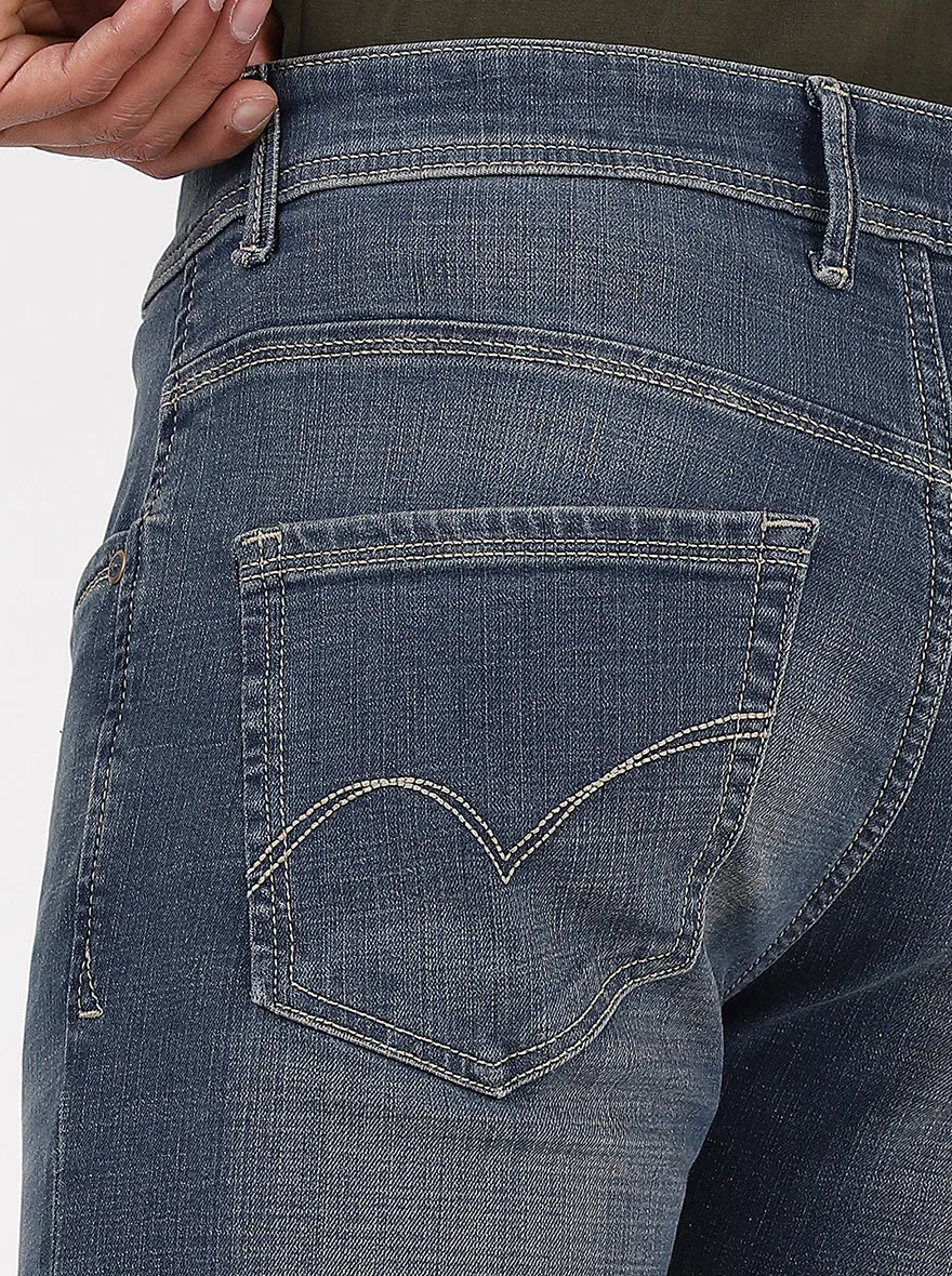 Blue Washed Rider Fit Jeans | JadeBlue