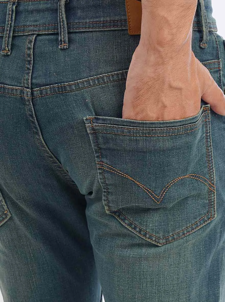 Blue Washed Slim Fit Jeans | JadeBlue