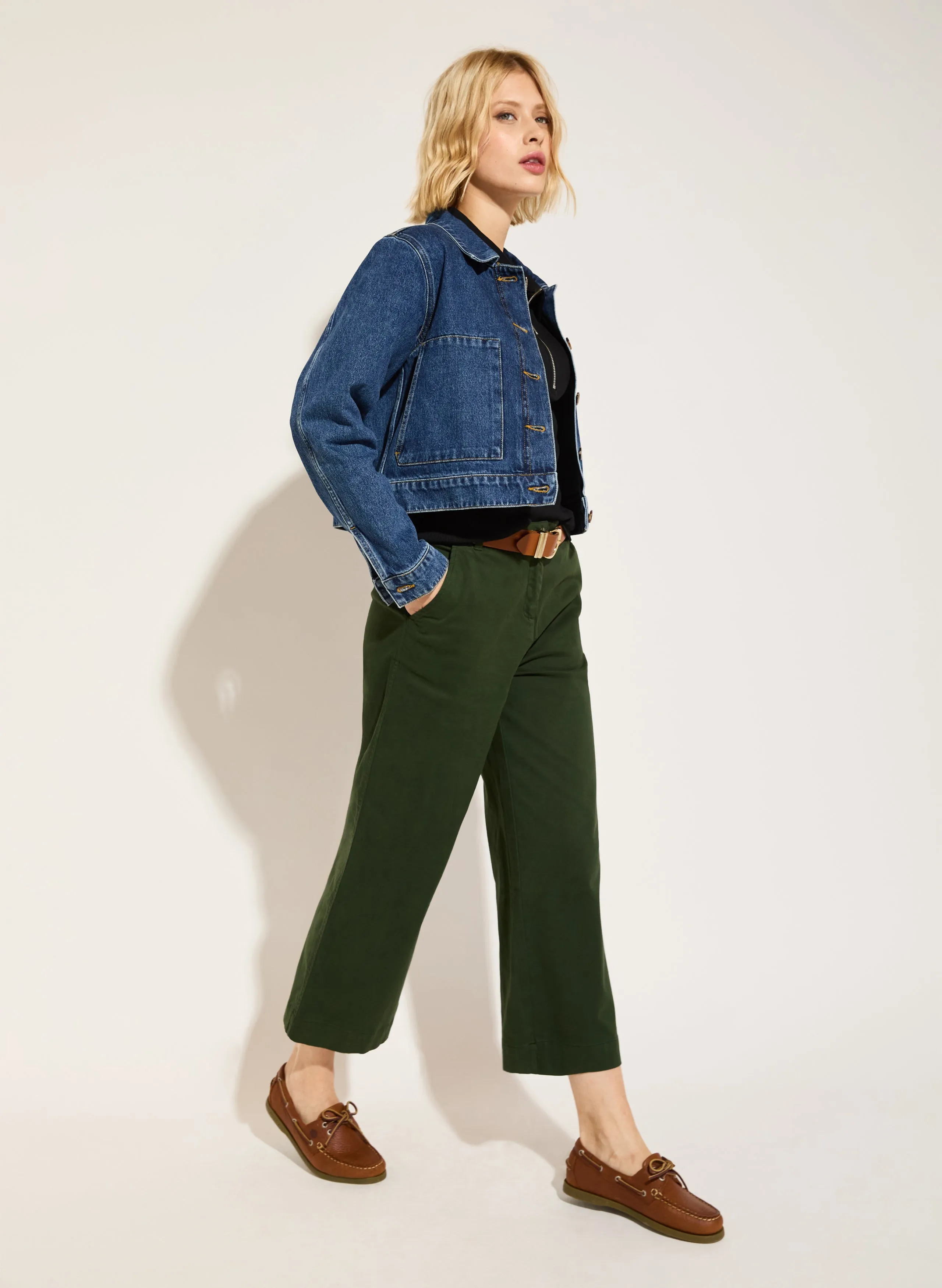 Brielle Organic Cotton Wide Leg Trousers