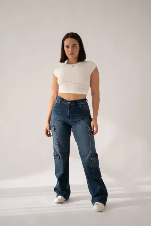 CARGO HIGH RISE - DARK BLUE