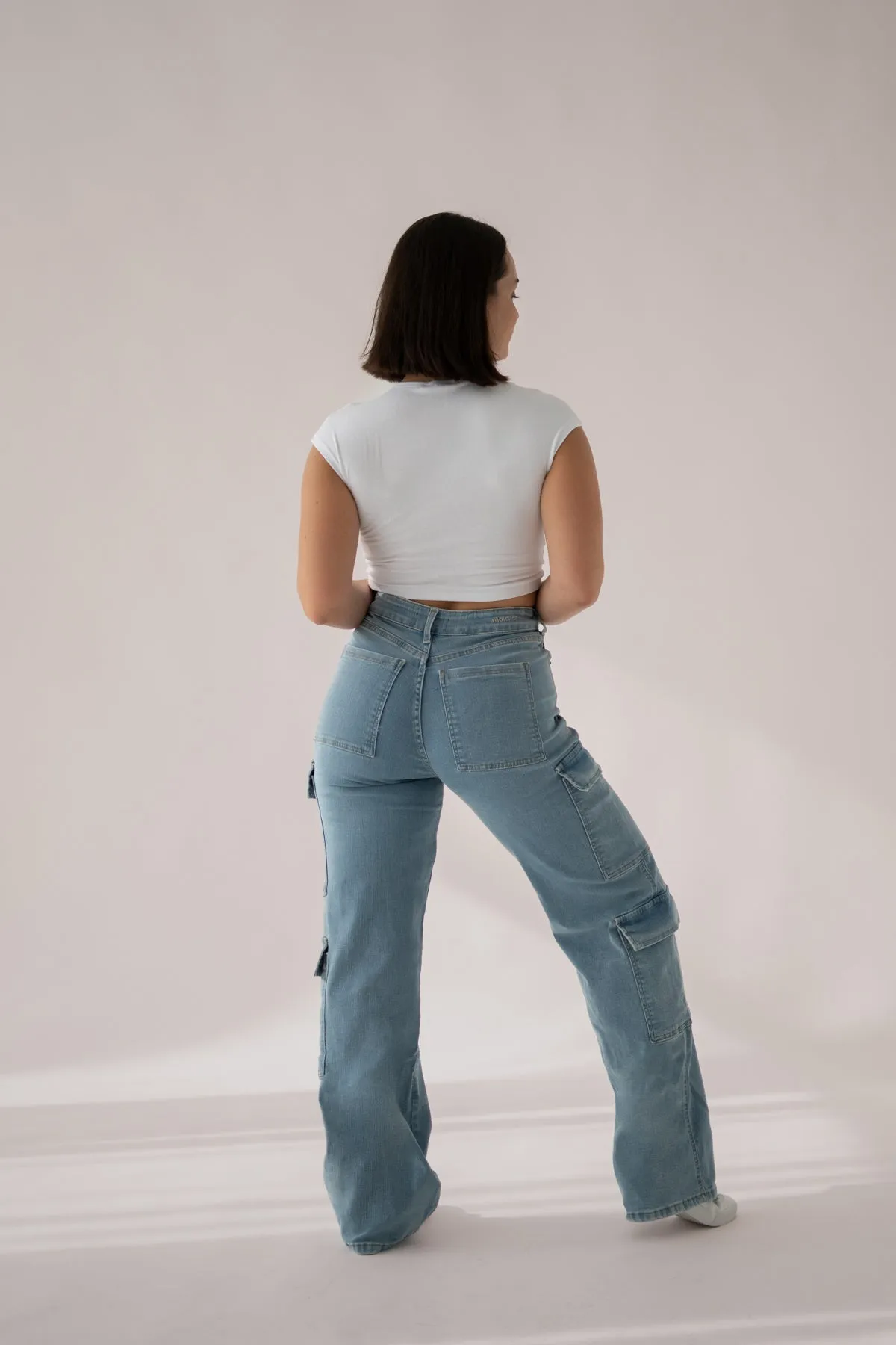 CARGO HIGH RISE - LIGHT BLUE