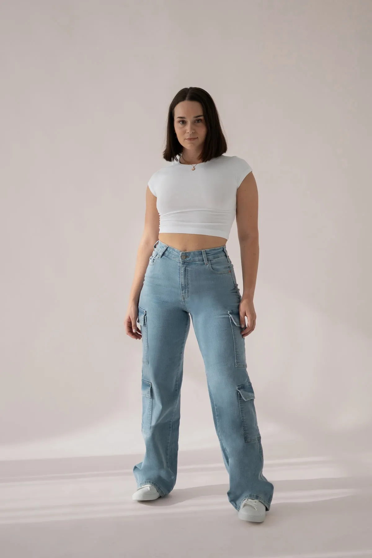 CARGO HIGH RISE - LIGHT BLUE