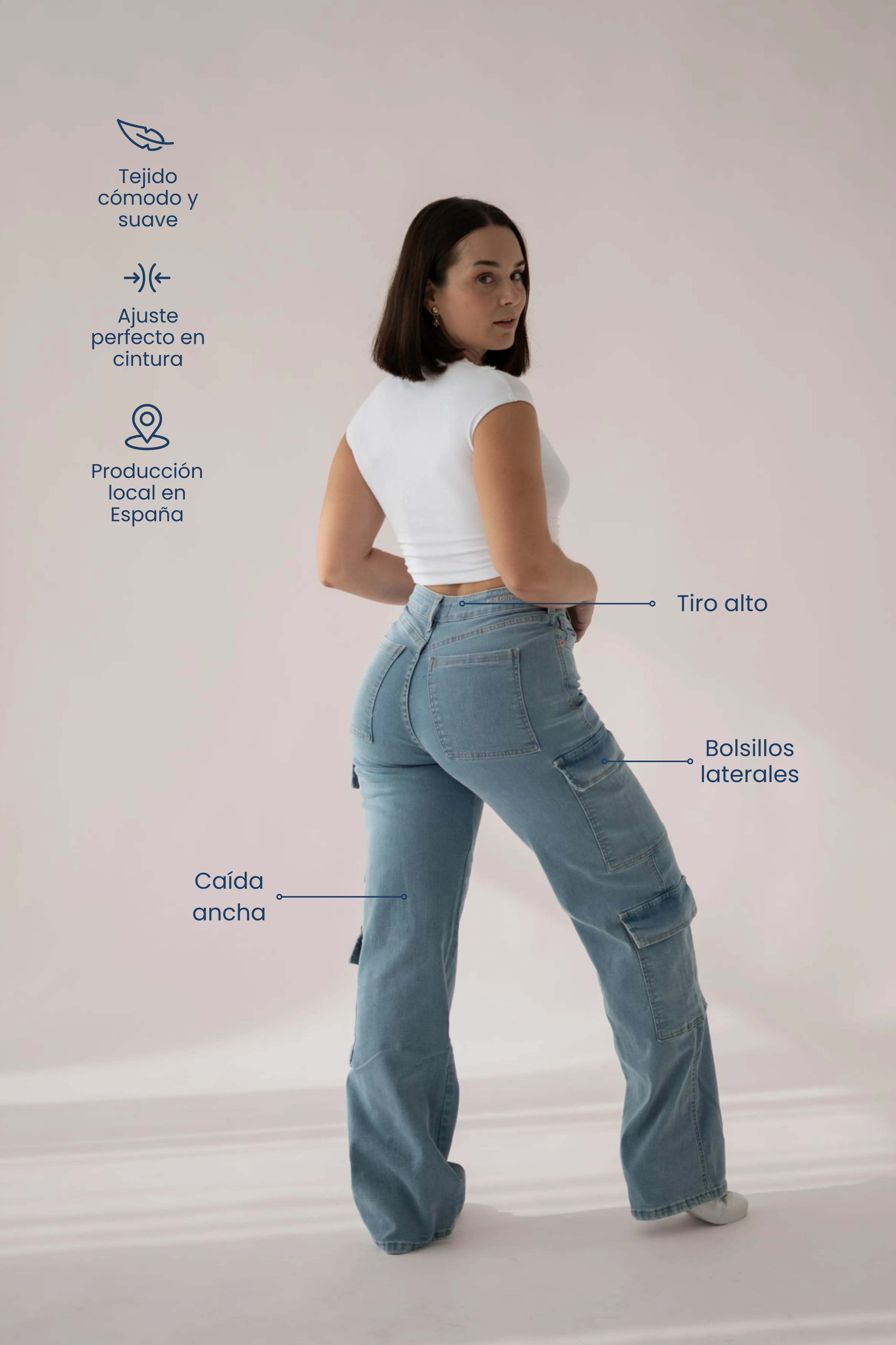 CARGO HIGH RISE - LIGHT BLUE