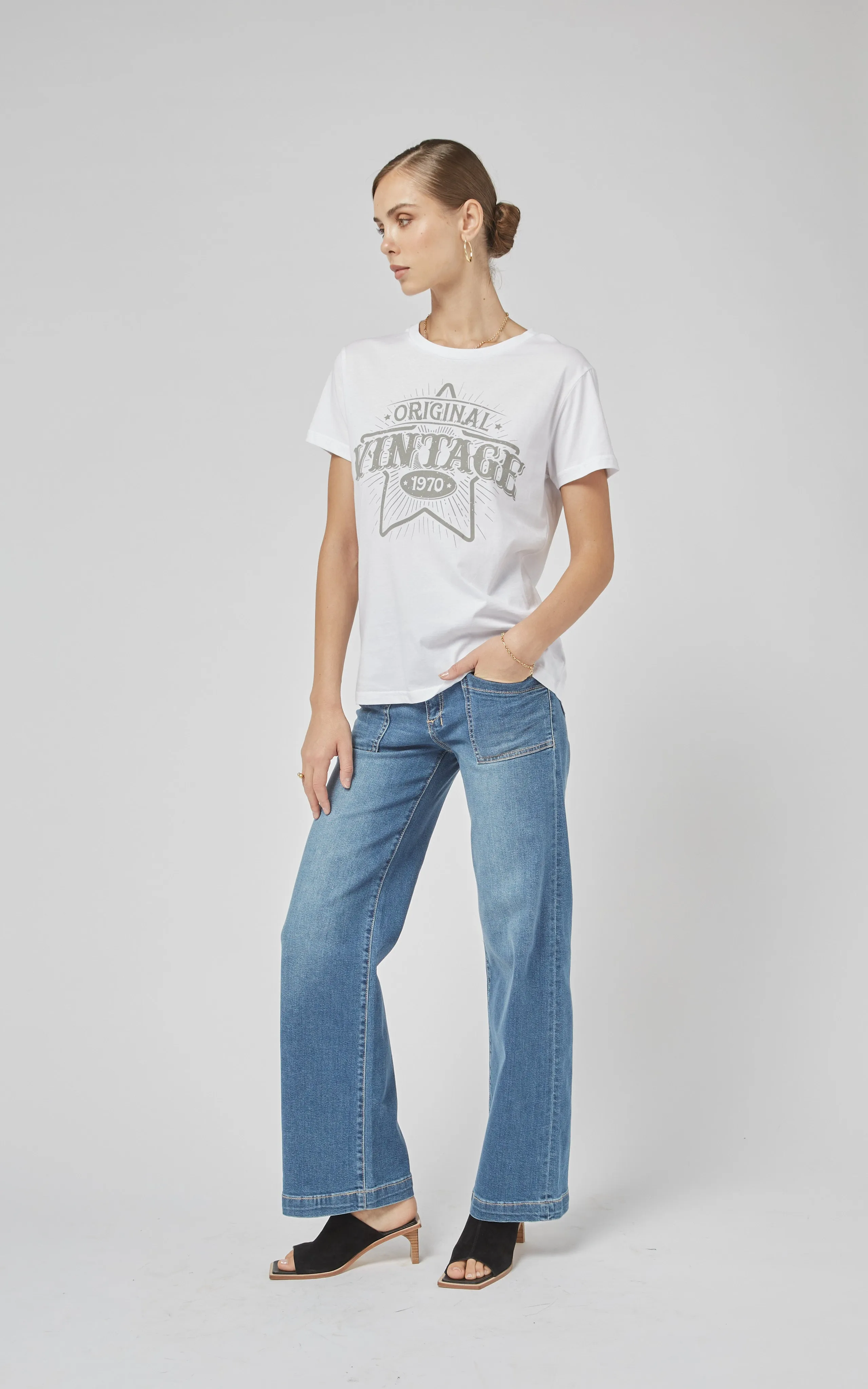 Carrie Rodeo Blue Wide Straight Leg Jeans