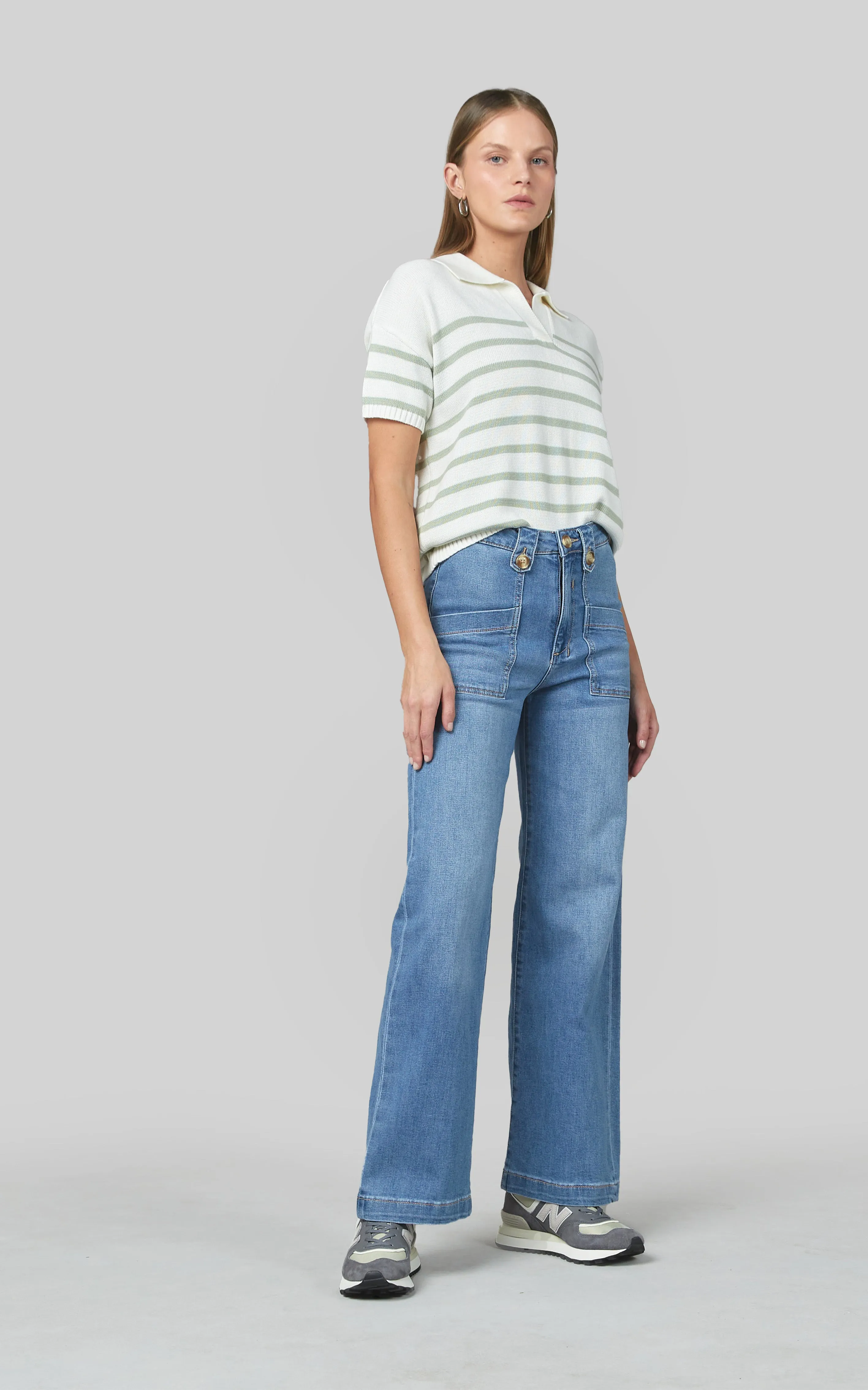 Carrie Rodeo Blue Wide Straight Leg Jeans