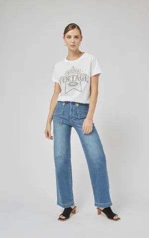Carrie Rodeo Blue Wide Straight Leg Jeans