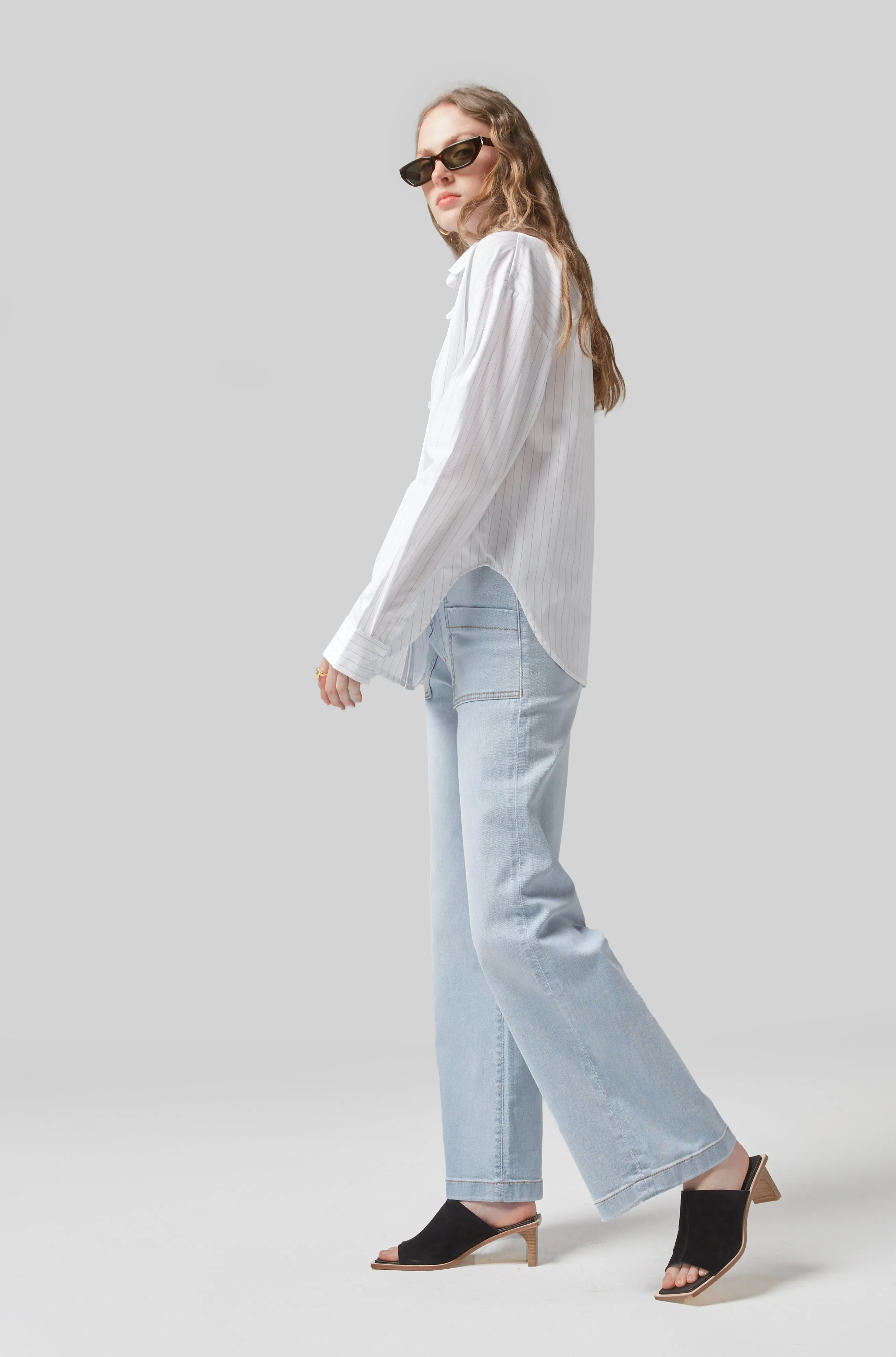 Carrie Sunbleached Wide Straight Leg Jeans