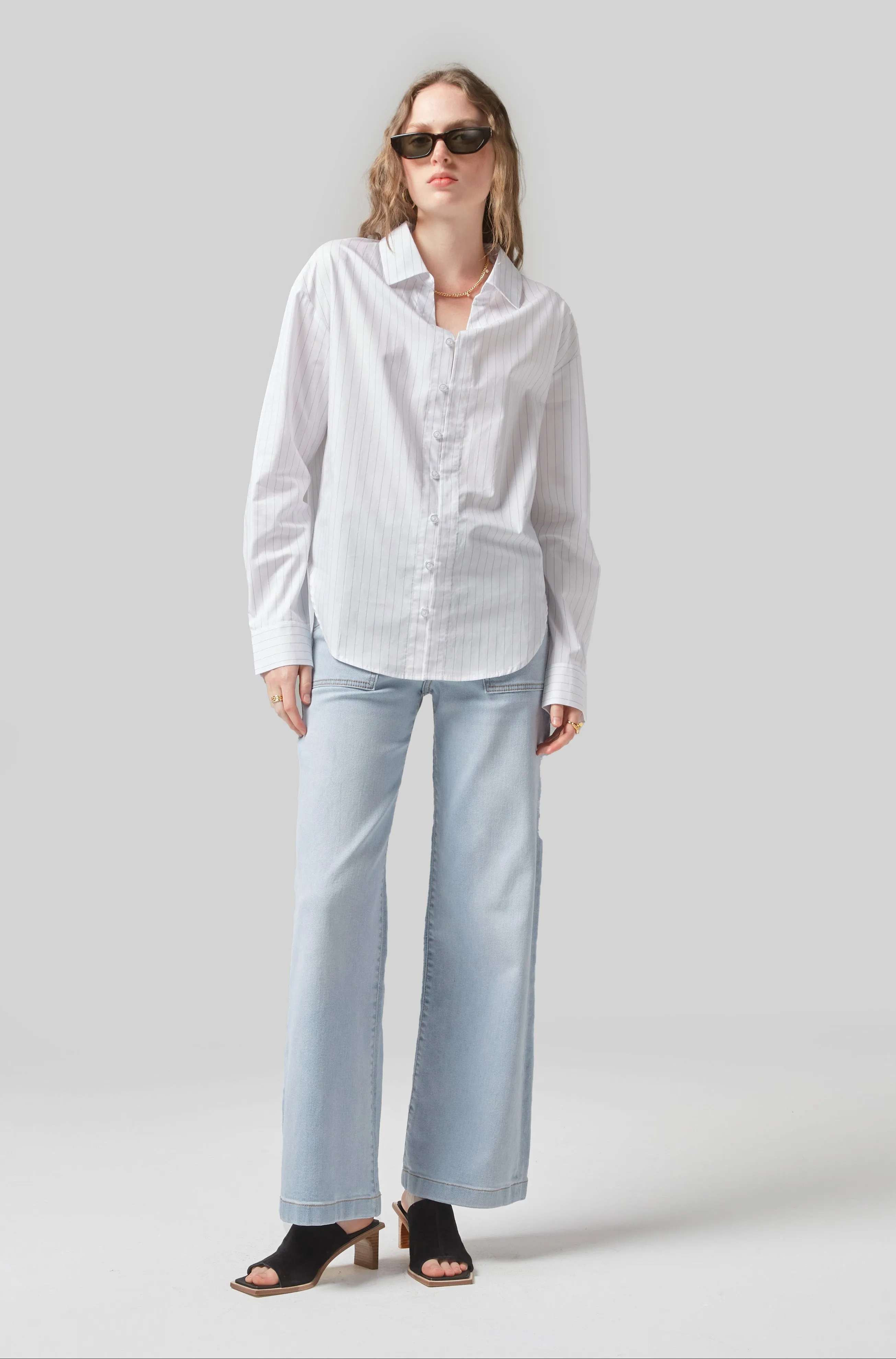 Carrie Sunbleached Wide Straight Leg Jeans
