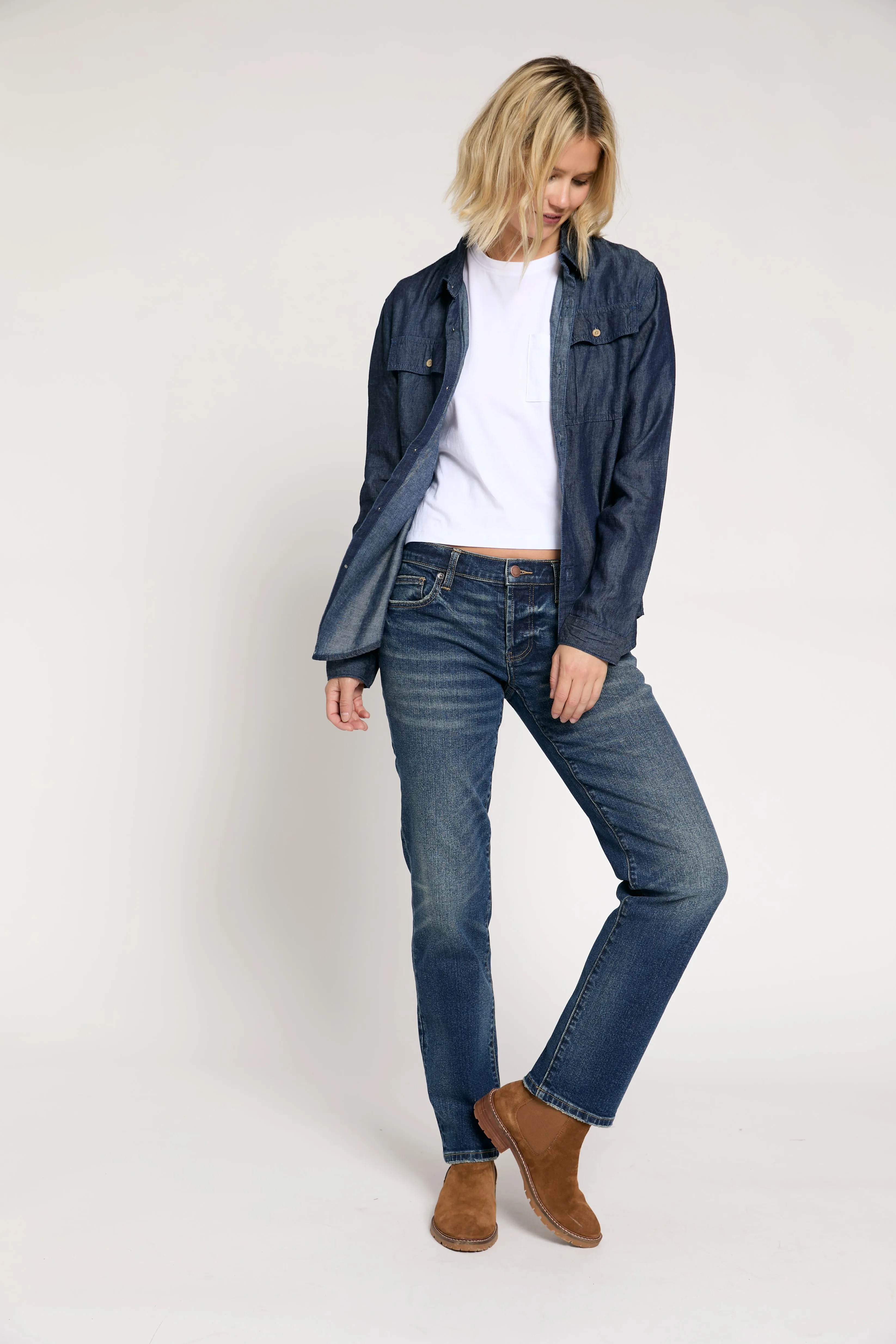 Chester Low Rise Slim Straight Dark Aged Vintage
