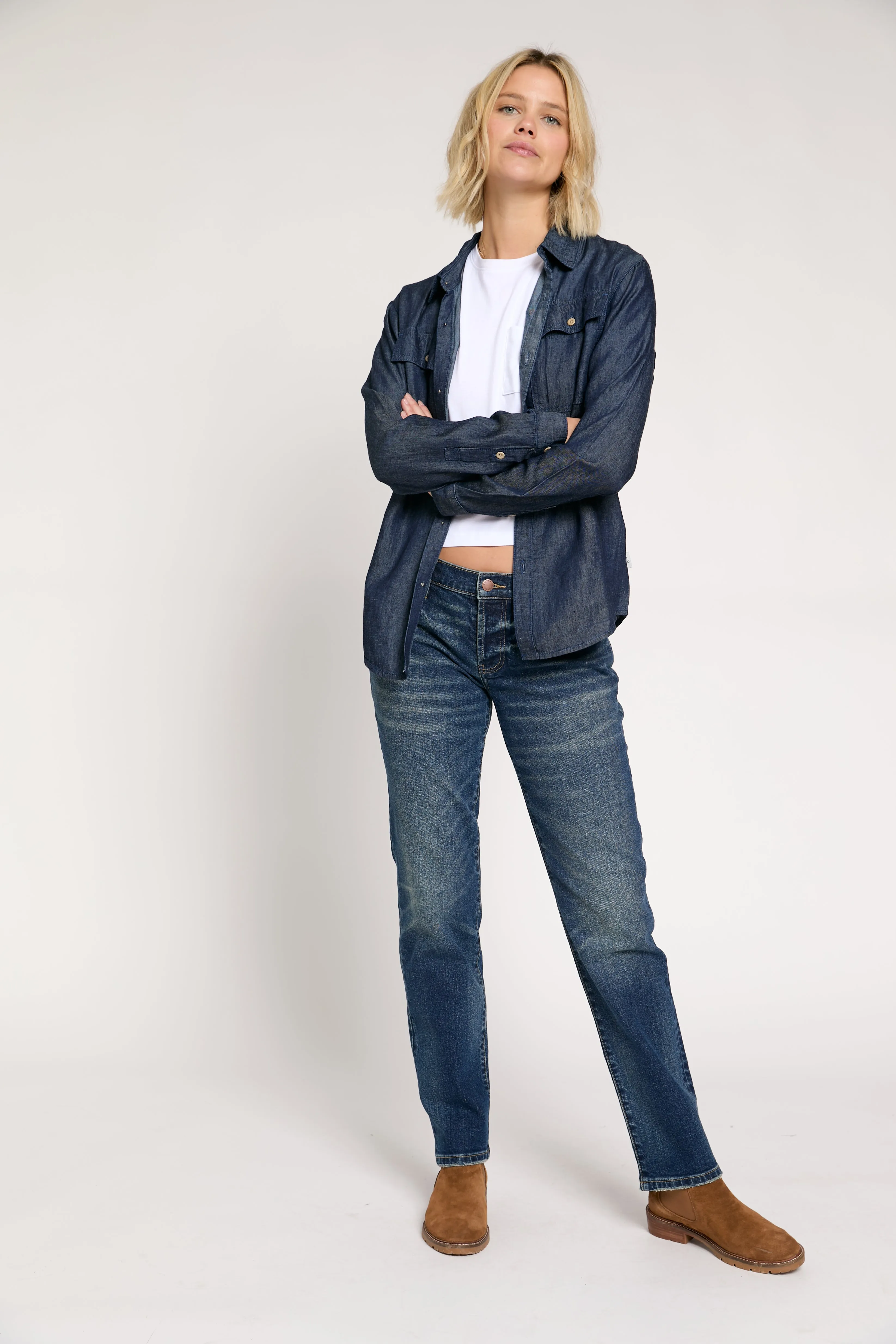 Chester Low Rise Slim Straight Dark Aged Vintage